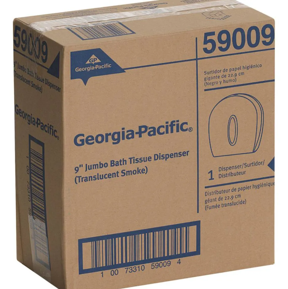 Georgia-Pacific 1-Roll Jumbo Jr. High-Capacity Toilet Paper Dispenser, Translucent Smoke
