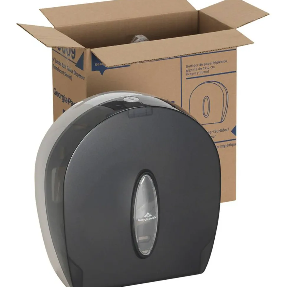 Georgia-Pacific 1-Roll Jumbo Jr. High-Capacity Toilet Paper Dispenser, Translucent Smoke