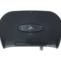 Georgia-Pacific Side-by-Side Standard Roll Toilet Paper Dispenser, 59206, 13.58" x 5.73" x 8.59", Smoke Gray, 1 Dispenser