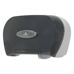 Georgia-Pacific Side-by-Side Standard Roll Toilet Paper Dispenser, 59206, 13.58" x 5.73" x 8.59", Smoke Gray, 1 Dispenser