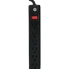 GE 6-Outlet Power Strip, 6' Cord, Black