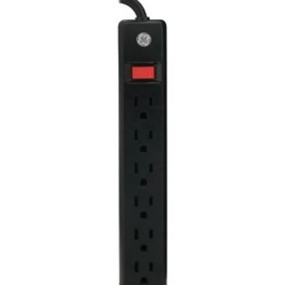 GE 6-Outlet Power Strip, 6' Cord, Black