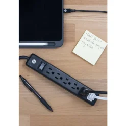 GE 6-Outlet Power Strip, 6' Cord, Black