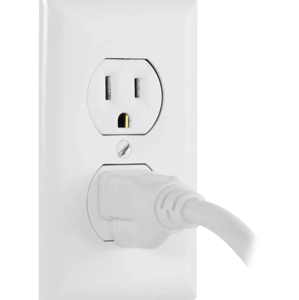 GE 6 Outlet Power Strip 2 Pack, 1'6" Cord, White, 14833