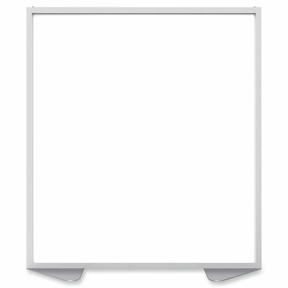 Ghent Floor Partition with Aluminum Frame, 48.06 x 2.04 x 53.86, White
