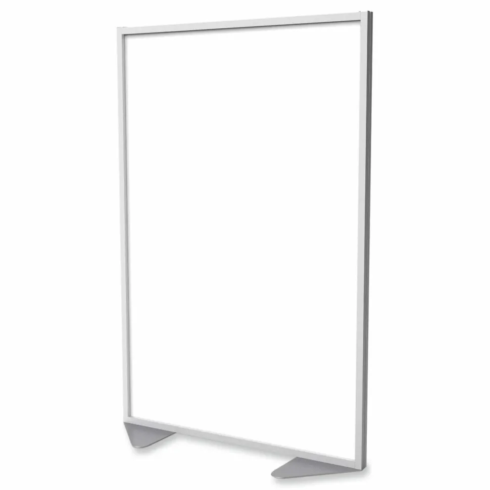 Ghent Floor Partition with Aluminum Frame, 48.06 x 2.04 x 53.86, White