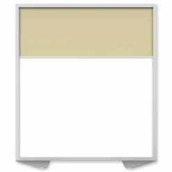 Ghent Floor Partition with Aluminum Frame and 2 Split Panel Infill, 48.06 x 2.04 x 53.86, White/Carmel