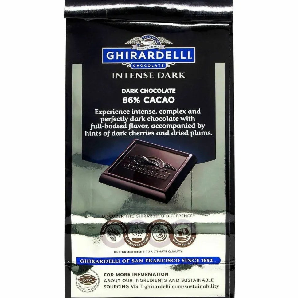 Ghirardelli Intense Dark Midnight Reverie 86% Cacao Singles Bag, 4.12 oz Packs, 3 Count