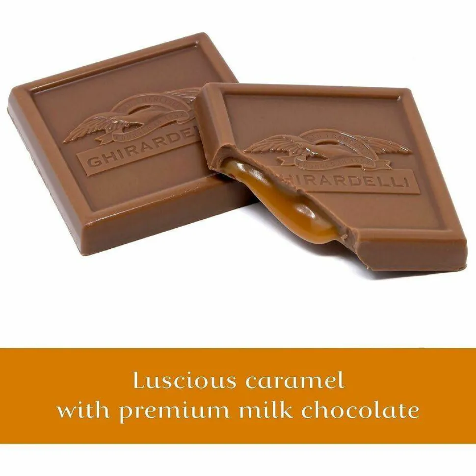 Ghirardelli Milk Chocolate and Caramel Chocolate Squares, 9.04 oz Bags, 2 Bags/Pack