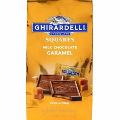 Ghirardelli Milk Chocolate and Caramel Chocolate Squares, 9.04 oz Bags, 2 Bags/Pack