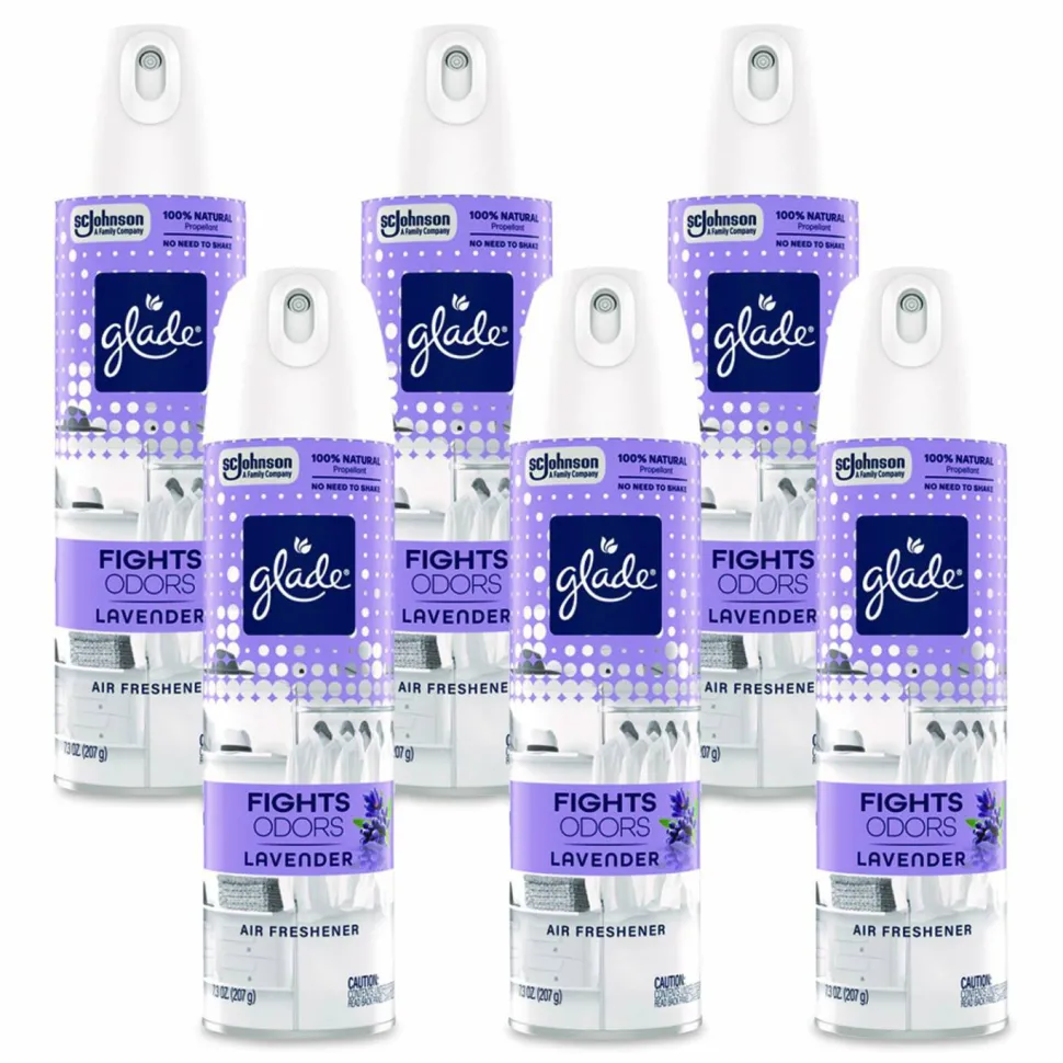 Glade Air Freshener, Lavender, 7.3 oz Aerosol Spray, 6/Carton