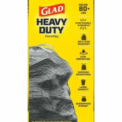 Glad ForceFlexPlus Drawstring Large Trash Bags, Large Size, 30 gal, 0.90 mil (23 Micron) Thickness, 50 Count - 78997