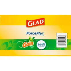 Glad ForceFlex Tall Kitchen Drawstring Trash Bags, 0.72 mil, 13 Gallon, Gain Original with Febreze Freshness, 110 Count