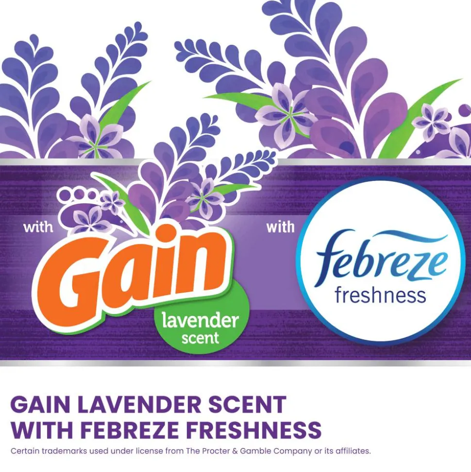 Glad ForceFlex Tall Kitchen Drawstring Trash Bags, 0.72 mil, 13 Gallon, Gain Lavender with Febreze Freshness, 110 Count