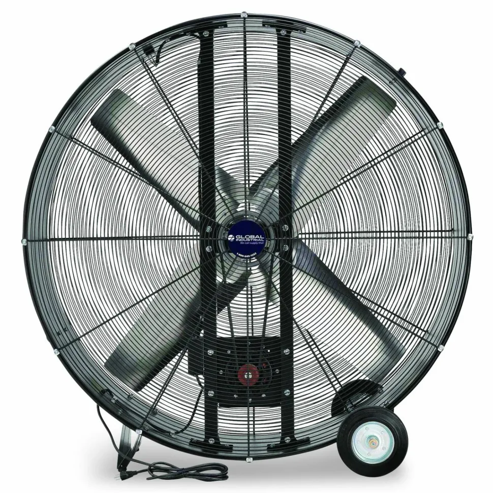 Global Industrial 48" Portable Drum Blower Fan, 2 Speeds, Black