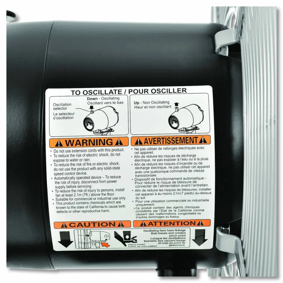 Global Industrial Deluxe Oscillating Wall Mount Fan, 24", 3 Speeds, Silver