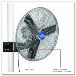 Global Industrial Deluxe Oscillating Fan, Pole or Column Mount, 30", 7,300 CFM, 1/2 hp