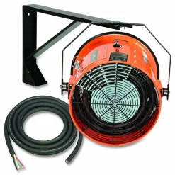 Global Industrial Electric Salamander Heater with Adjustable Thermostat, 208 V, 15,000 W, 23.03 x 34.75 x 24.68, Orange