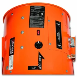 Global Industrial Electric Salamander Heater with Adjustable Thermostat, 208 V, 15,000 W, 23.03 x 34.75 x 24.68, Orange