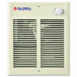 Global Industrial Fan Forced Wall Heater, Shaded Pole Motor, 2,000 W, 10.63 x 4.75 x 12.25, White