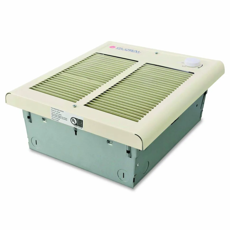 Global Industrial Fan Forced Wall Heater, Shaded Pole Motor, 2,000 W, 10.63 x 4.75 x 12.25, White