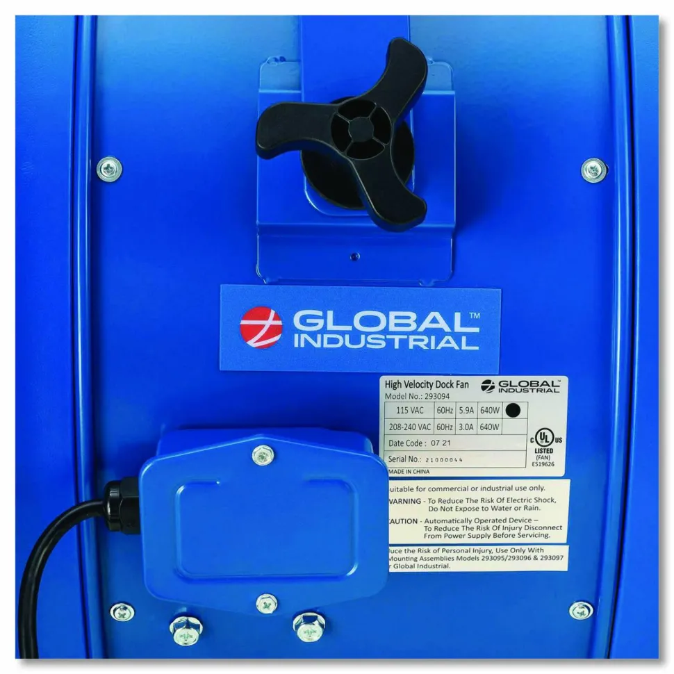 Global Industrial High Velocity Fan, Wall and Column Mount, 22", 1 Speed, Blue