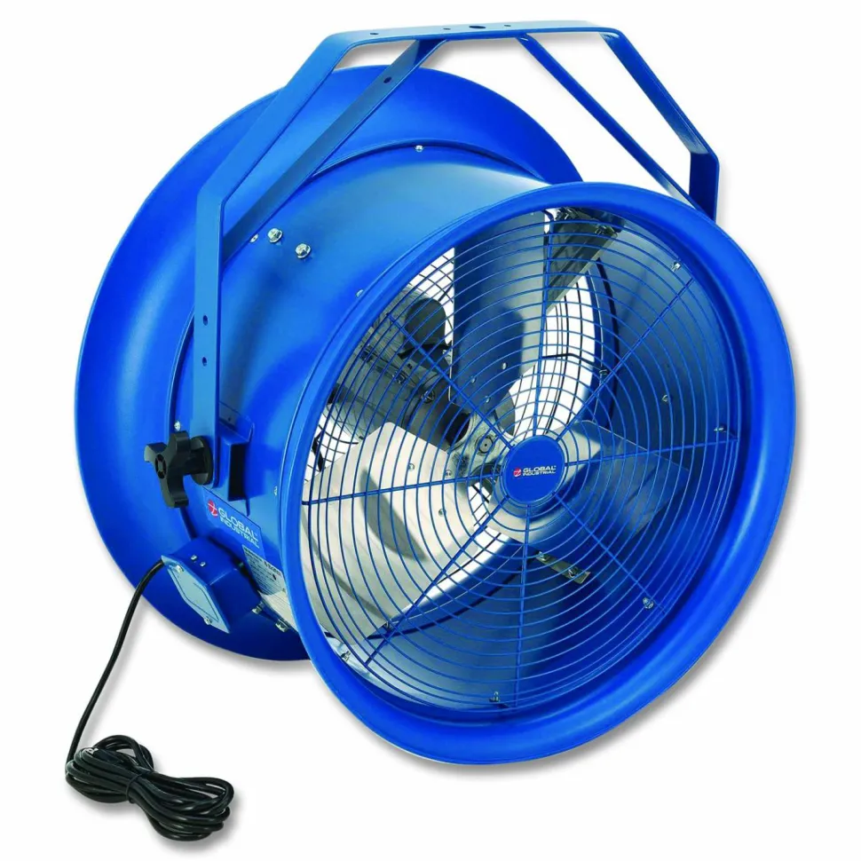 Global Industrial High Velocity Fan, Wall and Column Mount, 22", 1 Speed, Blue