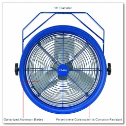 Global Industrial High Velocity Drum Fan with Yoke Mount, 18