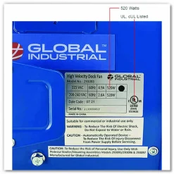 Global Industrial High Velocity Drum Fan with Yoke Mount, 18