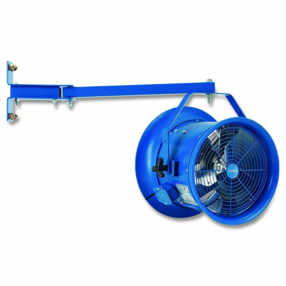 Global Industrial High Velocity Drum Fan with Yoke Mount, 14", 1 Speed, Blue