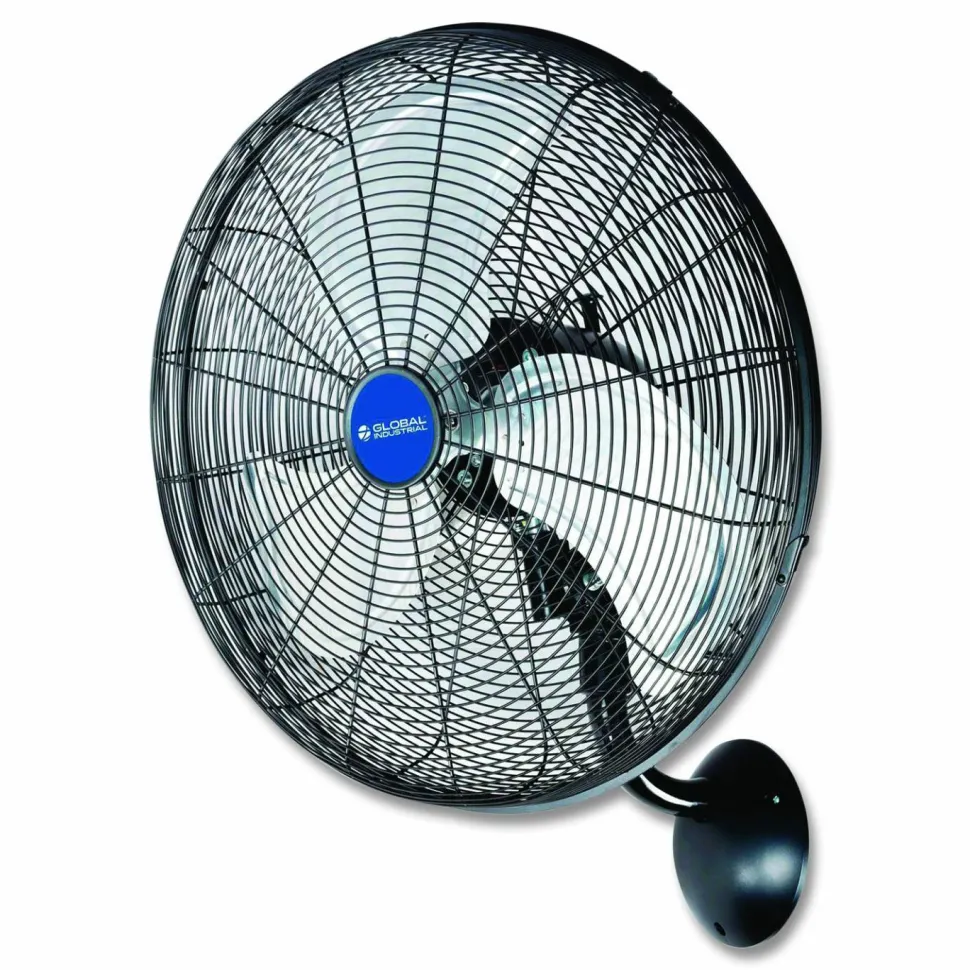 Global Industrial Industrial Wall Mounted Oscillating Fan, 20", 3 Speeds, Black