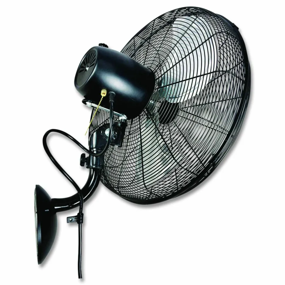Global Industrial Industrial Wall Mounted Oscillating Fan, 20", 3 Speeds, Black