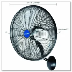 Global Industrial Industrial Wall Mounted Oscillating Fan, 20