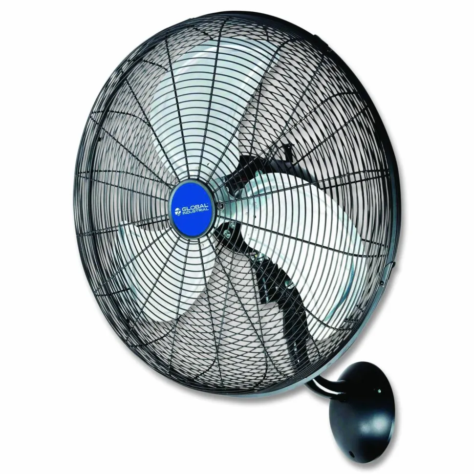 Global Industrial Industrial Wall Mounted Oscillating Fan, 18", 3 Speeds, Black