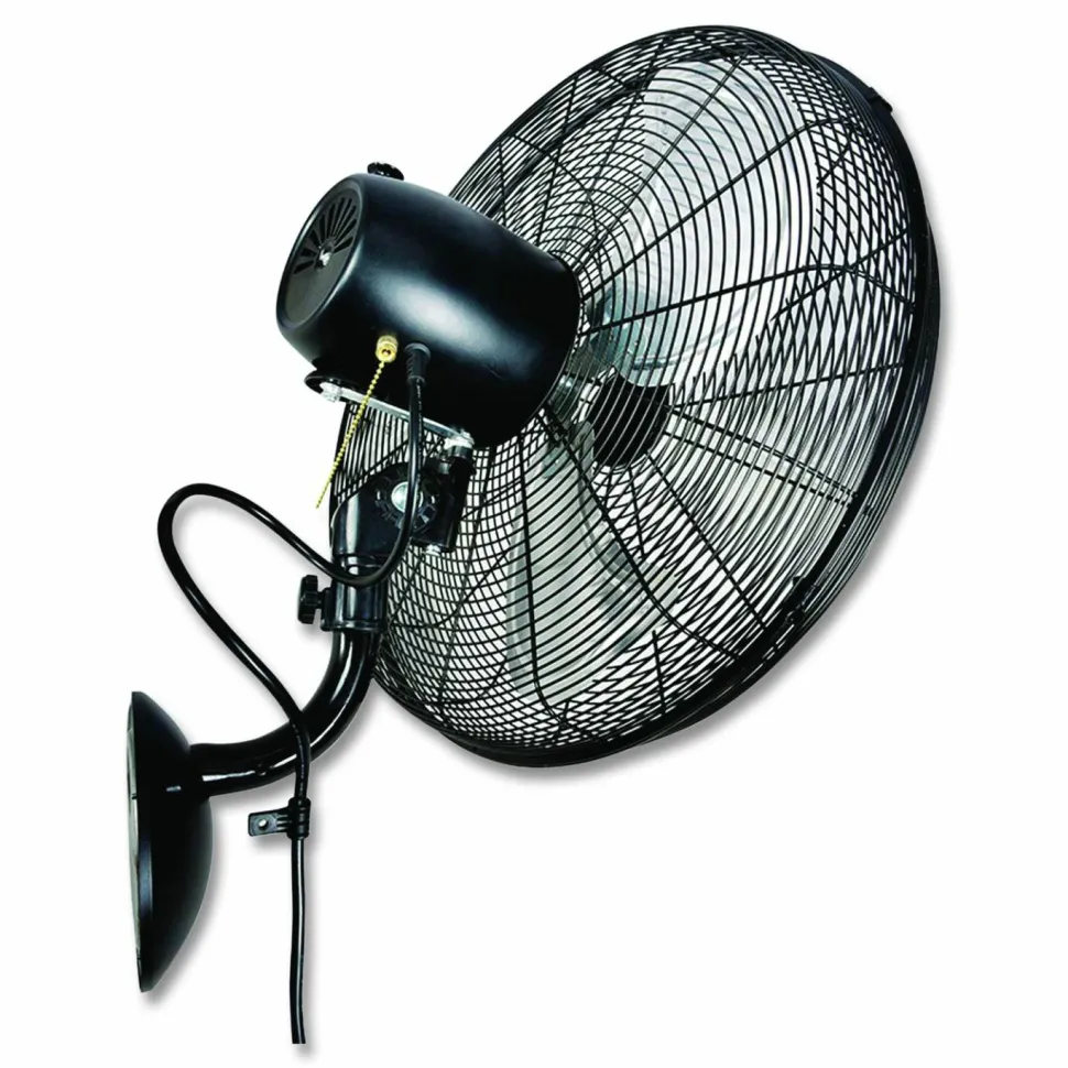 Global Industrial Industrial Wall Mounted Oscillating Fan, 18", 3 Speeds, Black