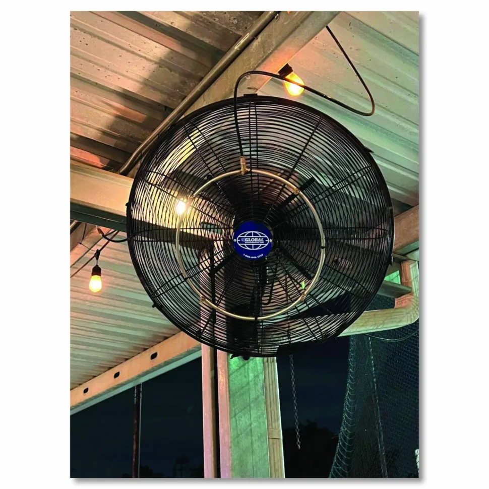 Global Industrial Industrial Wall Mounted Oscillating Fan, 18", 3 Speeds, Black