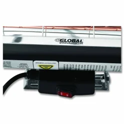 Global Industrial Infrared Patio Heater Low Glare, 1,500 W, 3 x 7 x 7.5, Black