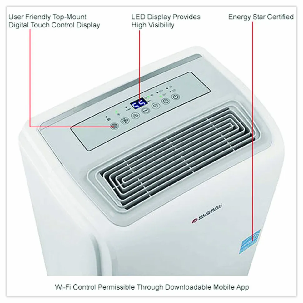 Global Industrial Portable Dehumidifier with Pump and Wi-Fi, 9.62 x 11.62 x 19.87, White