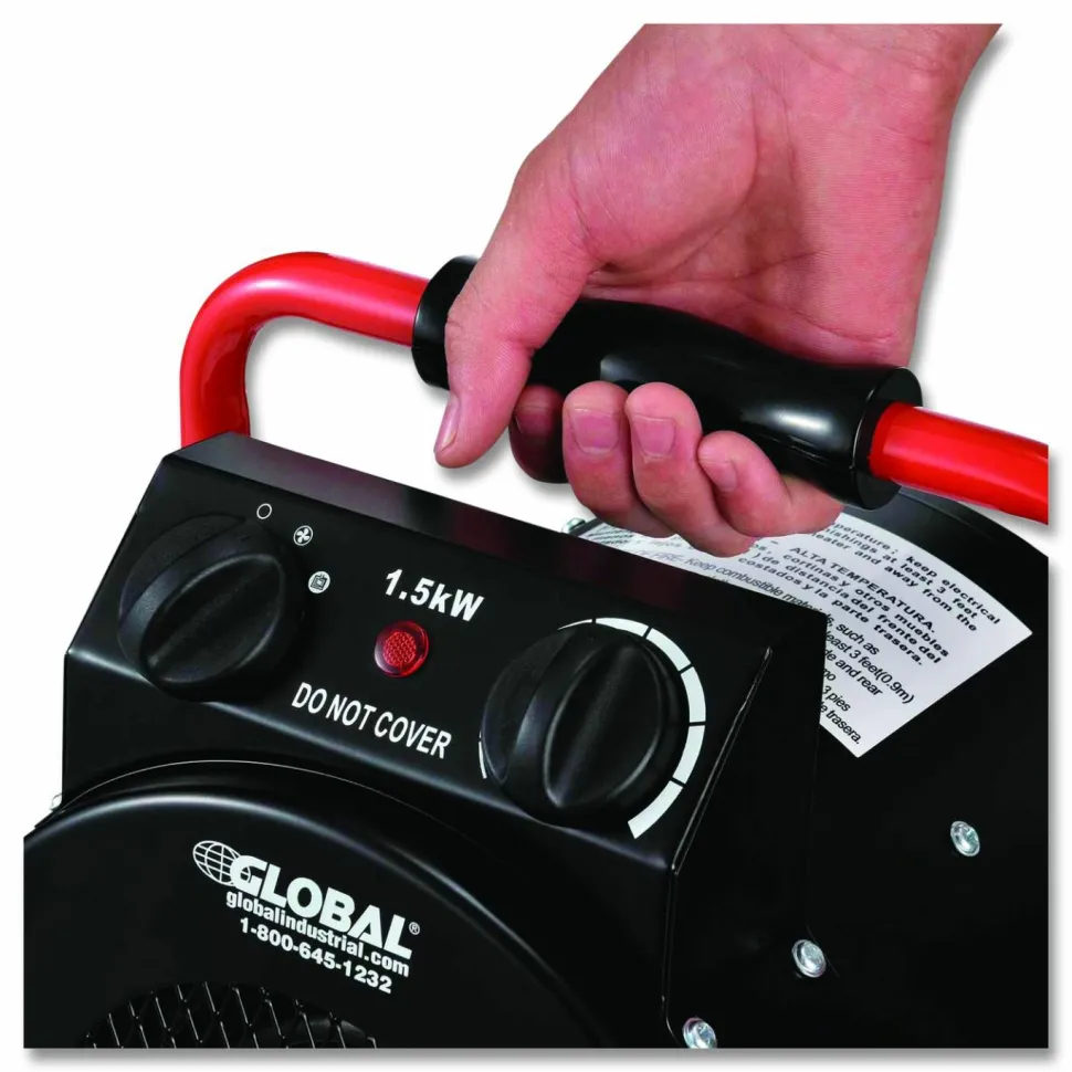 Global Industrial Portable Electric Space Heater, 1,500 W, 11.25 x 14.75 x 17.5, Black