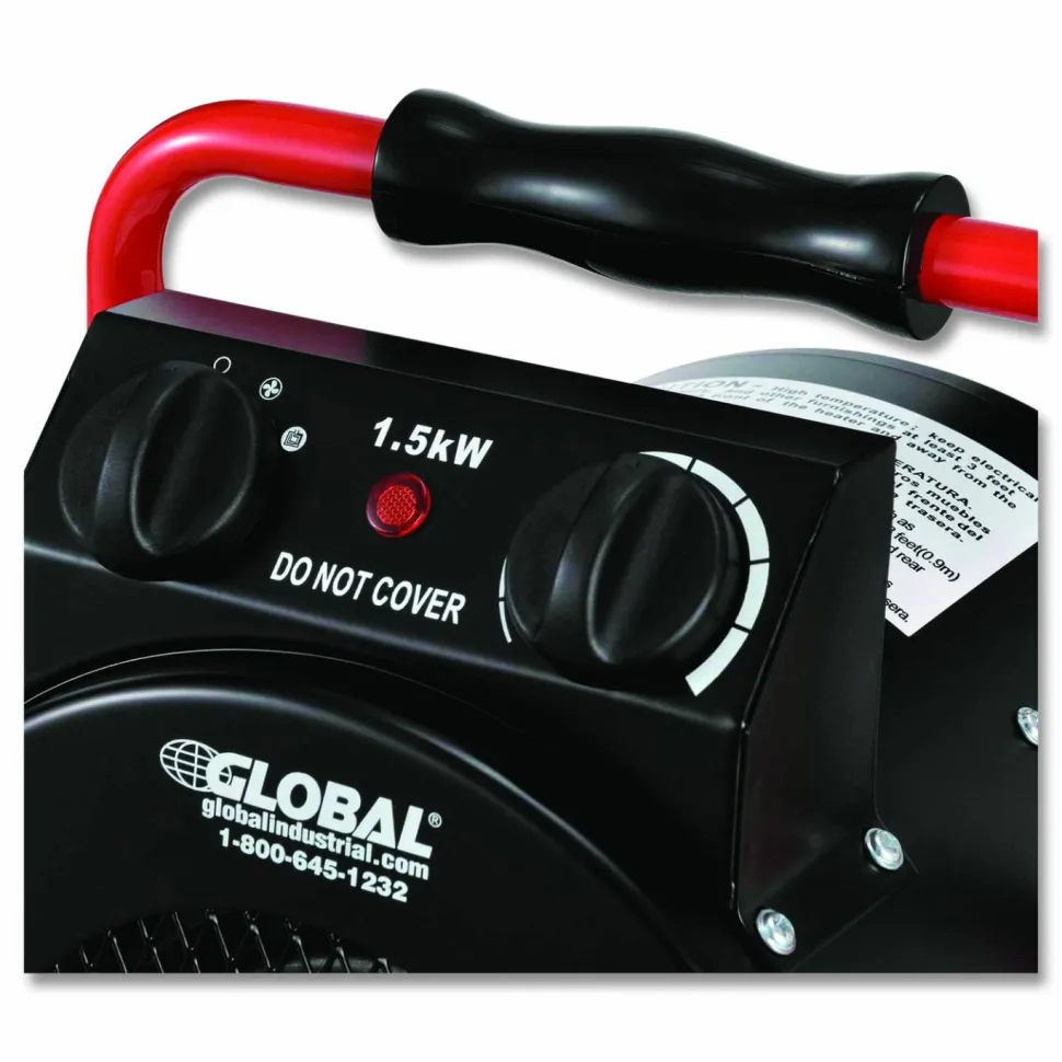 Global Industrial Portable Electric Space Heater, 1,500 W, 11.25 x 14.75 x 17.5, Black