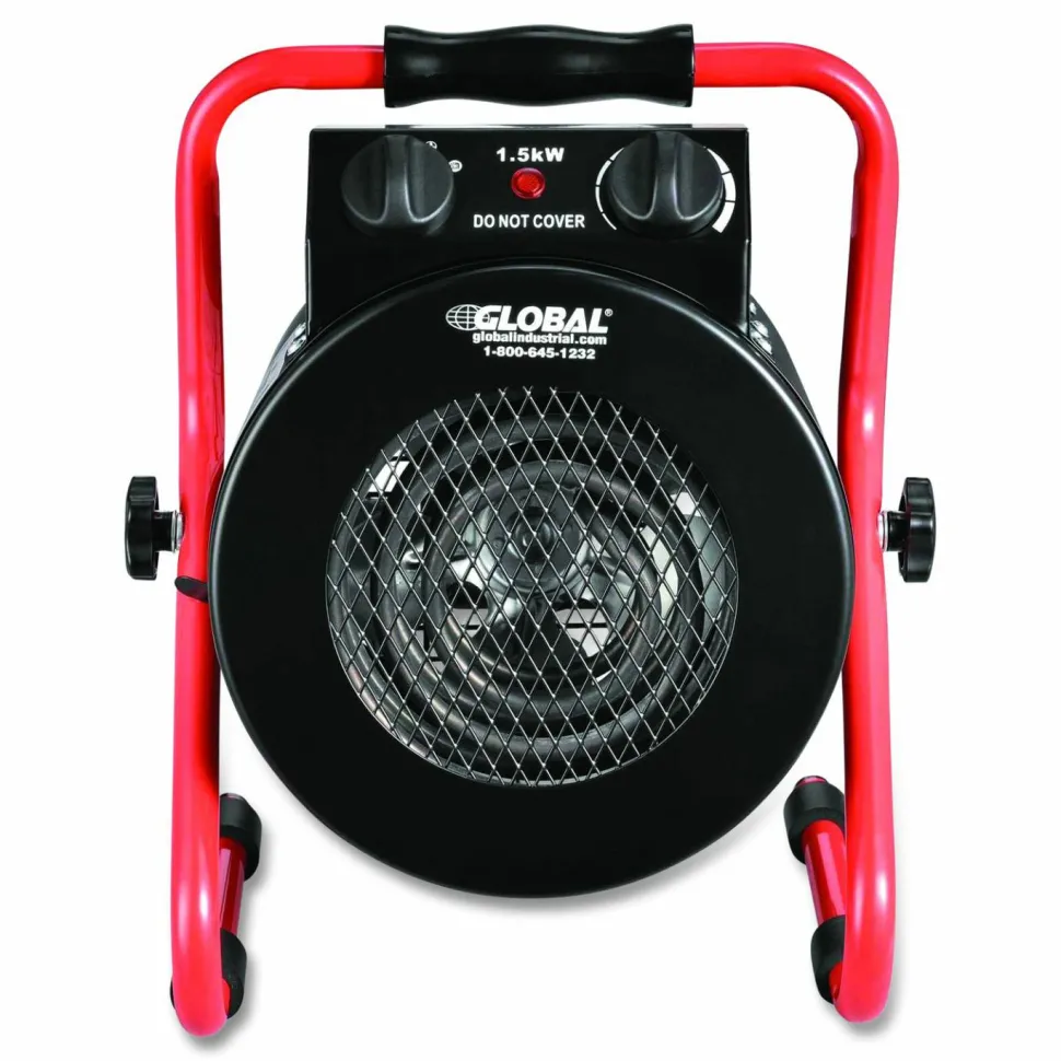 Global Industrial Portable Electric Space Heater, 1,500 W, 11.25 x 14.75 x 17.5, Black