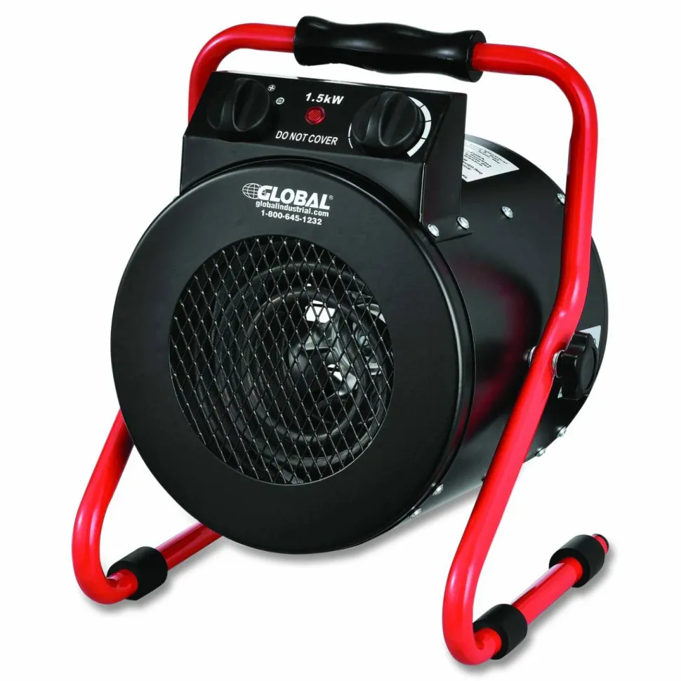 Global Industrial Portable Electric Space Heater, 1,500 W, 11.25 x 14.75 x 17.5, Black