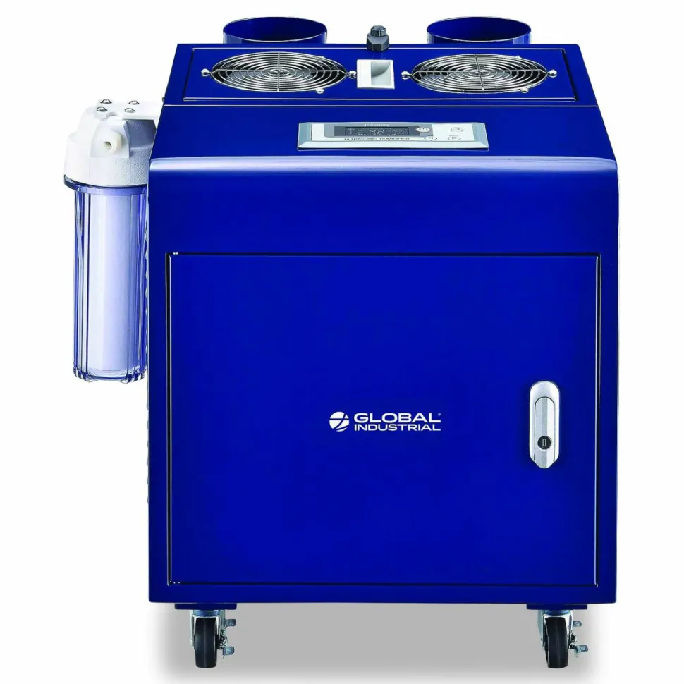 Global Industrial Ultrasonic Humidifier, Cool Mist with Dual Output, 53 pt Tank Capacity, 18.25 x 24.75 x 22.25, Blue