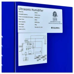 Global Industrial Ultrasonic Humidifier, Cool Mist with Dual Output, 53 pt Tank Capacity, 18.25 x 24.75 x 22.25, Blue