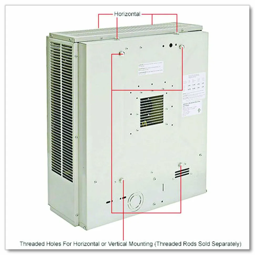Global Industrial Unit Heater Horizontal or Vertical Downflow, Multi-Watt, 7,500 W, 19 x 8.5 x 21.43, White