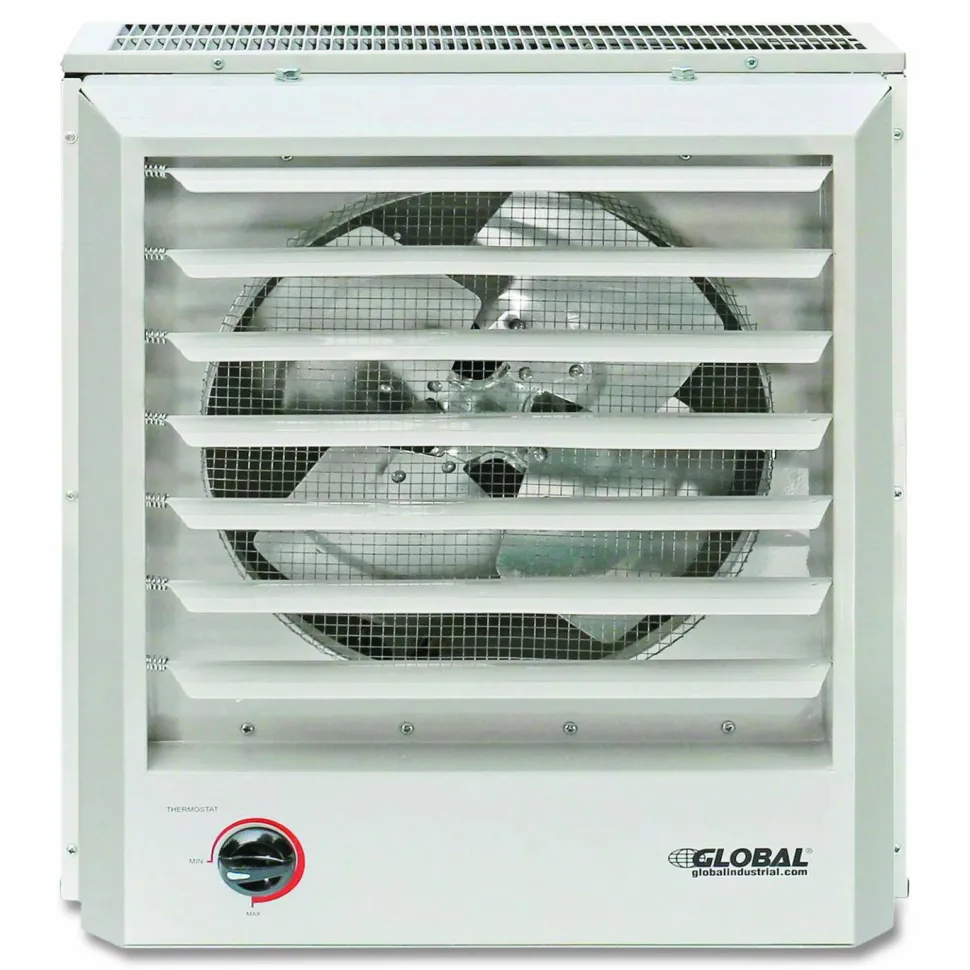 Global Industrial Unit Heater Horizontal or Vertical Downflow, Multi-Watt, 7,500 W, 19 x 8.5 x 21.43, White