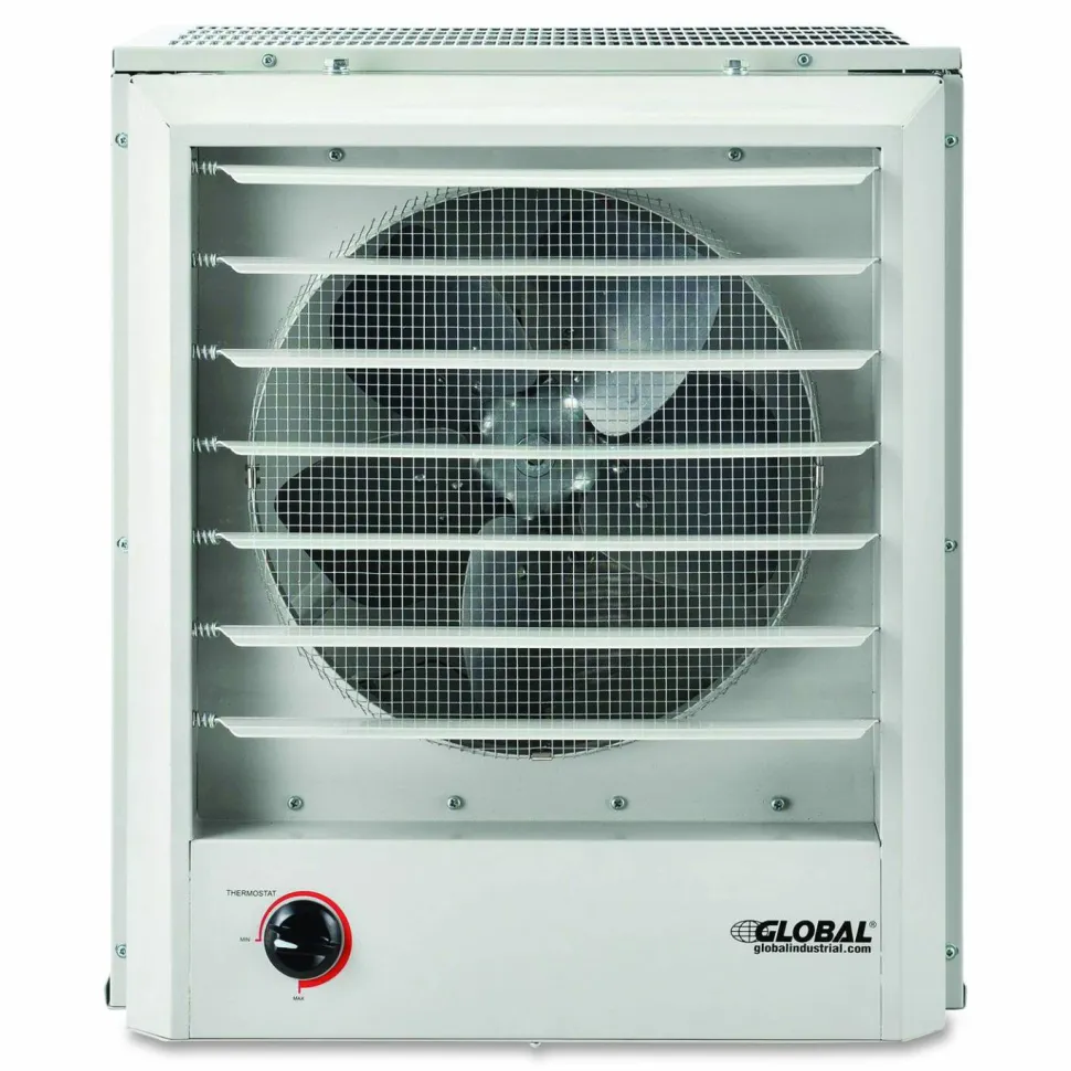 Global Industrial Unit Heater, Horizontal or Vertical Downflow, 20,000 W, 19 x 13.75 x 21.44, White