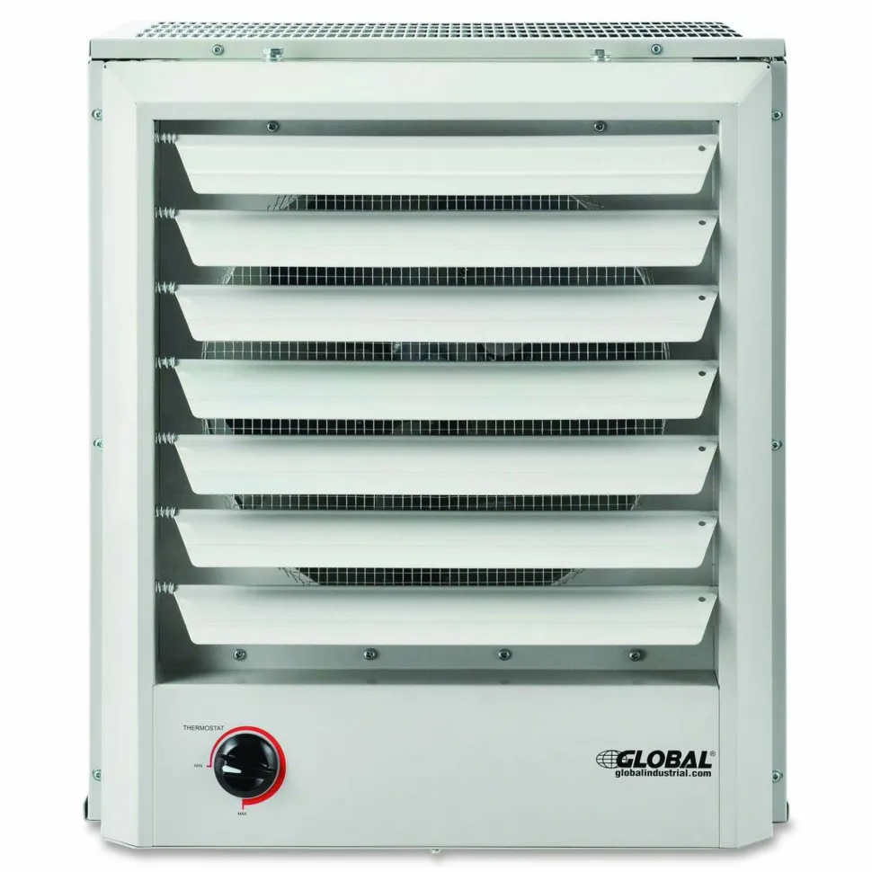 Global Industrial Unit Heater, Horizontal or Vertical Downflow, 20,000 W, 19 x 13.75 x 21.44, White
