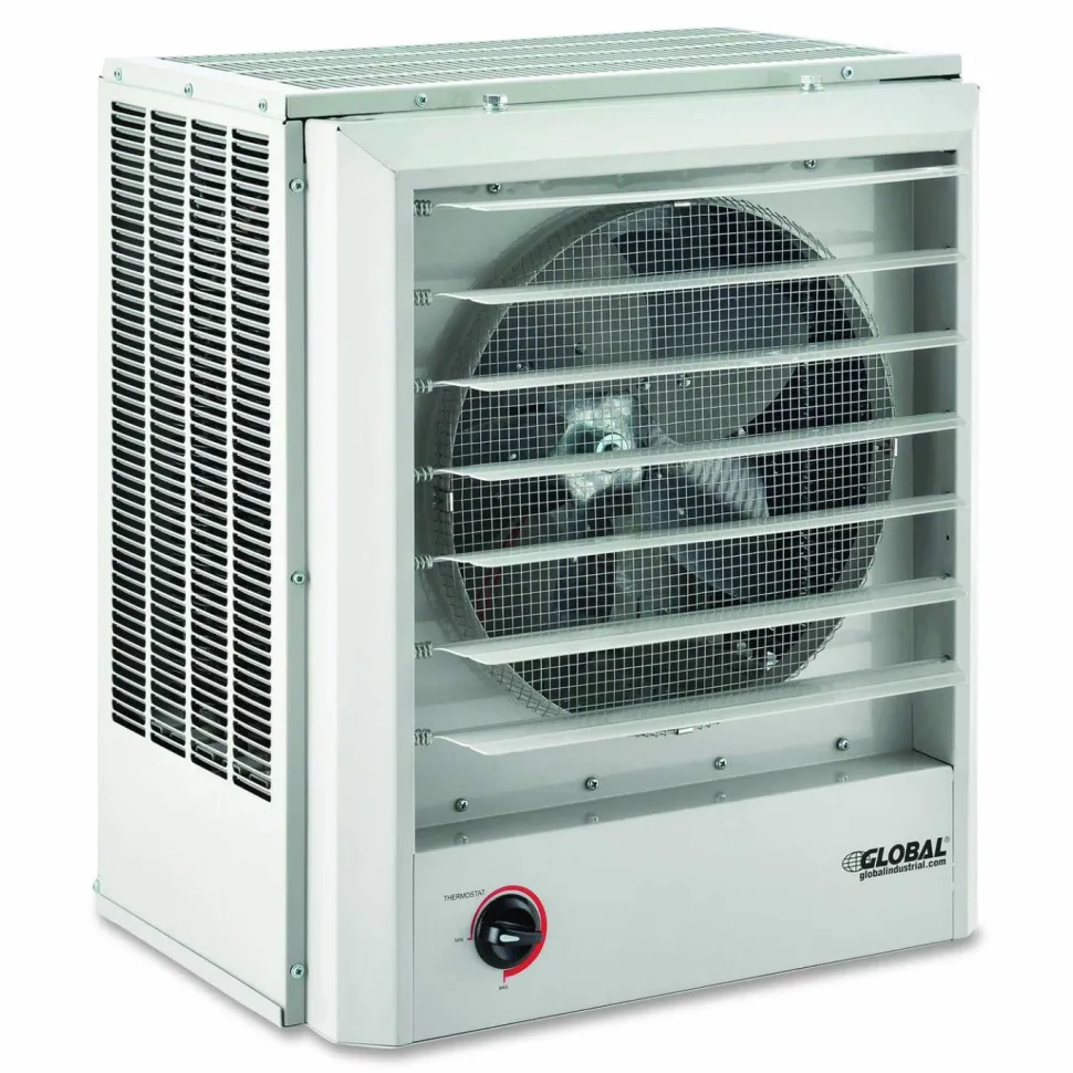 Global Industrial Unit Heater, Horizontal or Vertical Downflow, 20,000 W, 19 x 13.75 x 21.44, White