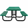 Global Industrial ADA Compliant Expanded Steel Picnic Table, Rectangular, 96 x 60 x 21.5, Green Top and Base